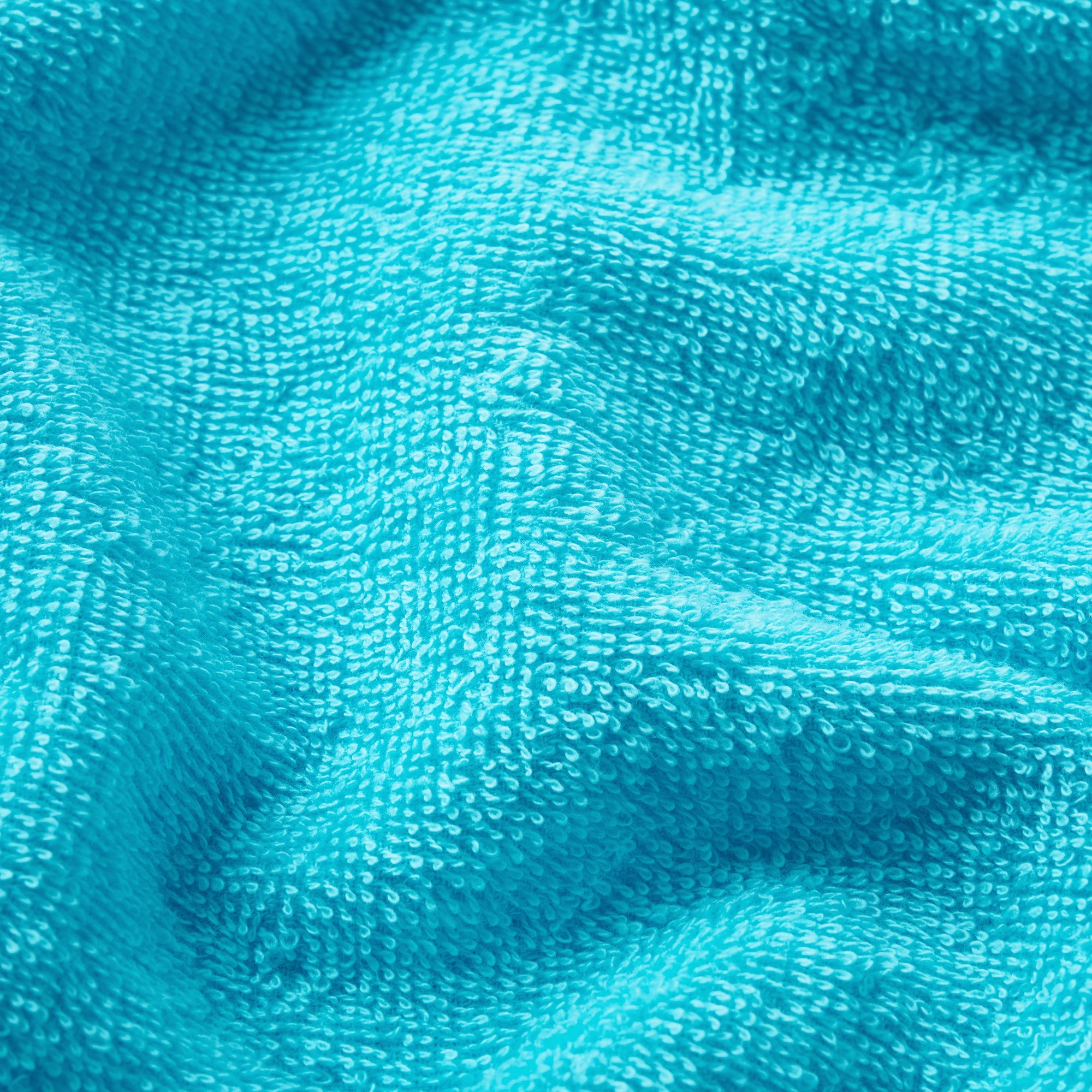 TERRY COVER-UPS OVERSIZED HOODIE | CYAN ON A MODEL FRONT VIEW @ | FOCUS: 0.0, 1.0, 0.9 