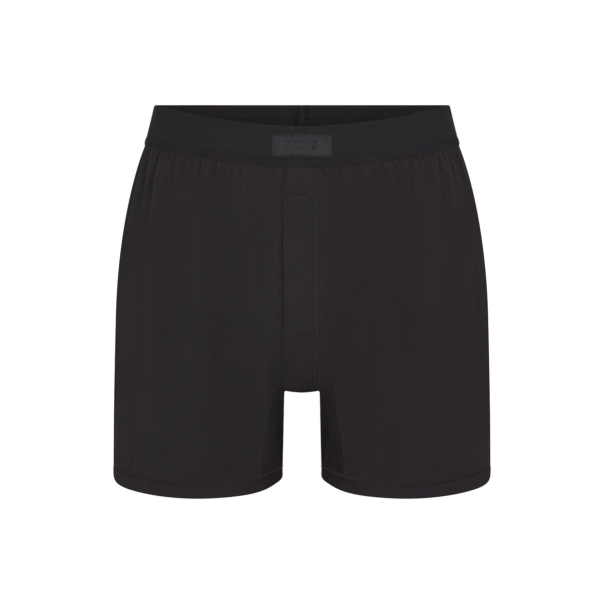 SKIMS COTTON MENS KNIT BOXER | ONYX (MENS BOXERS) FLAT ON A WHITE BACKGROUND | FLT