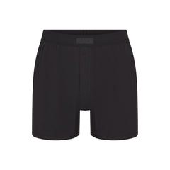 SKIMS COTTON MENS KNIT BOXER | ONYX (MENS BOXERS) FLAT ON A WHITE BACKGROUND | FLT