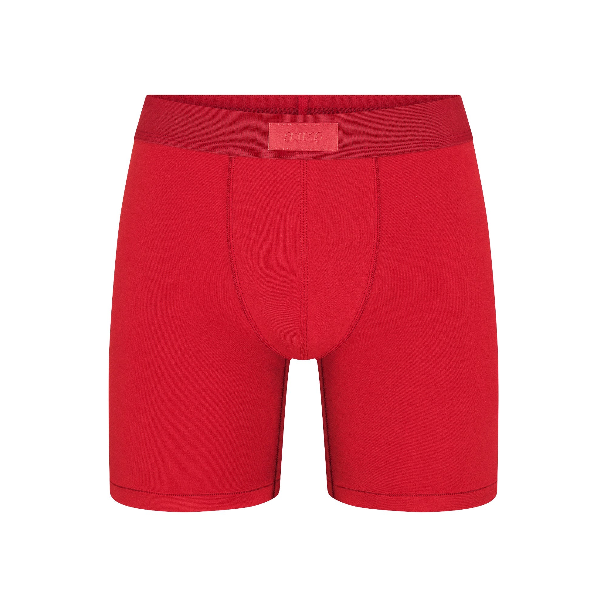 SKIMS COTTON MENS 5" BOXER BRIEF 3-PACK | RUBY ESPRESSO MULTI FLAT ON A WHITE BACKGROUND