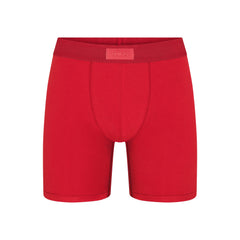 SKIMS COTTON MENS 5" BOXER BRIEF 3-PACK | RUBY ESPRESSO MULTI FLAT ON A WHITE BACKGROUND