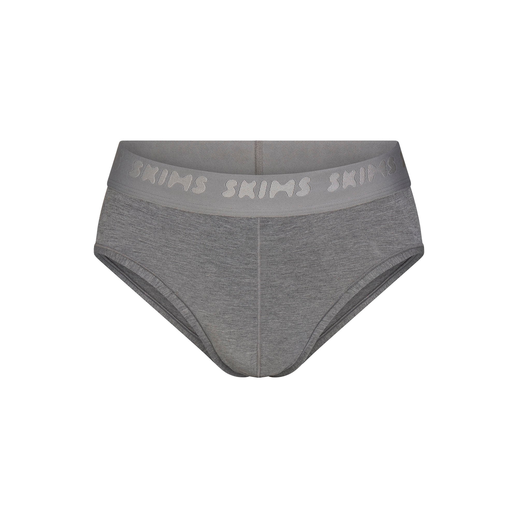 SKIMS STRETCH MENS BRIEF 3-PACK | IRIS HEATHER MULTI & LAYS FLAT ON A WHITE BACKGROUND | FLT