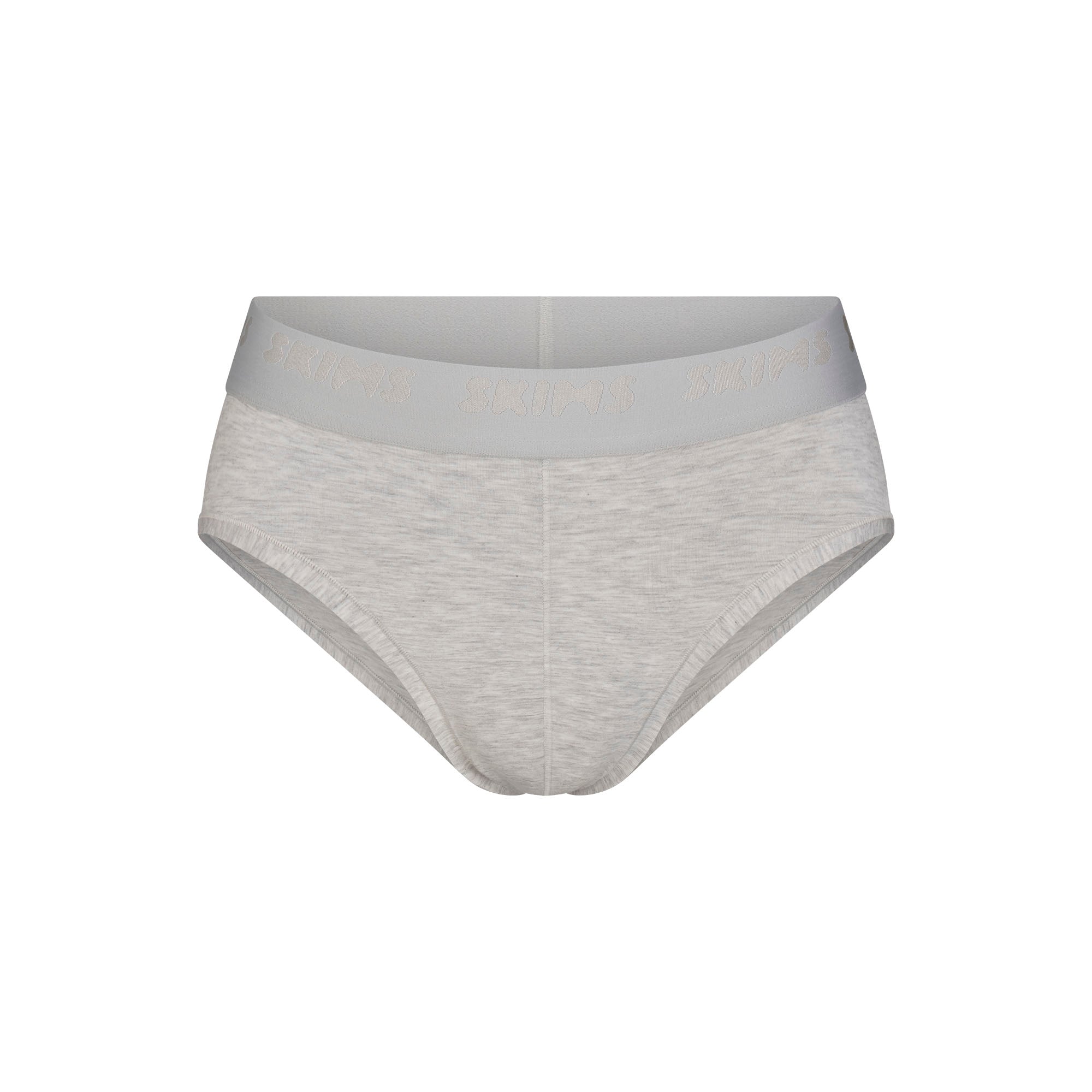 SKIMS STRETCH MENS BRIEF 3-PACK | IRIS HEATHER MULTI & LAYS FLAT ON A WHITE BACKGROUND | FLT