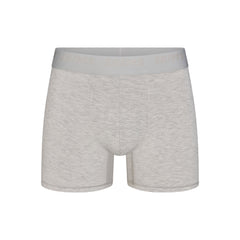 SKIMS STRETCH MENS 3" BOXER BRIEF | LIGHT HEATHER GREY FLAT ON A WHITE BACKGROUND | FLT @ | FOCUS: 0.0, 1.0, 0.9