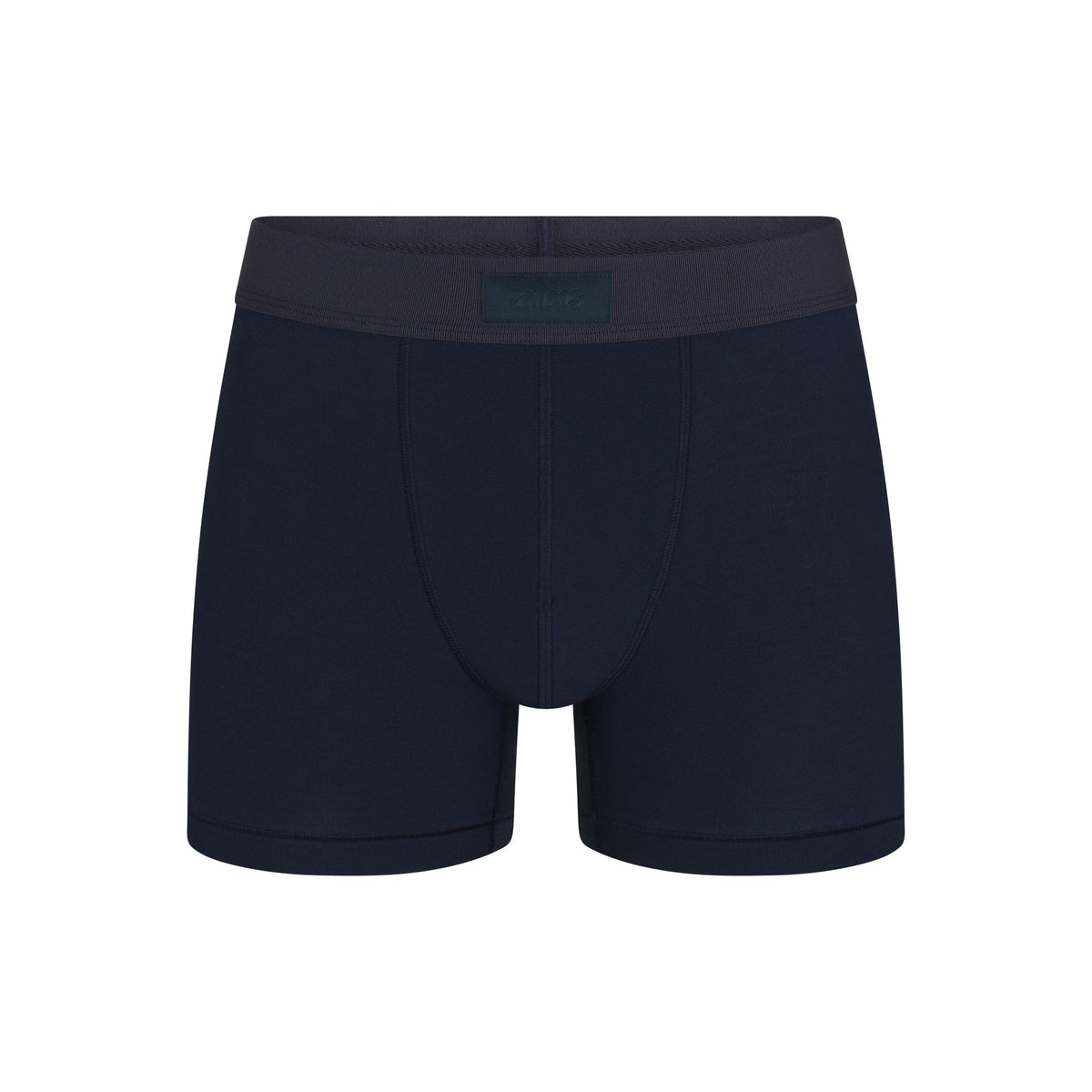 SKIMS COTTON MENS 3" BOXER BRIEF | NAVY FLAT ON A WHITE BACKGROUND | FLT