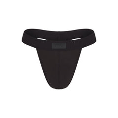 SKIMS COTTON MENS THONG | ONYX FLAT ON A WHITE BACKGROUND | FLT