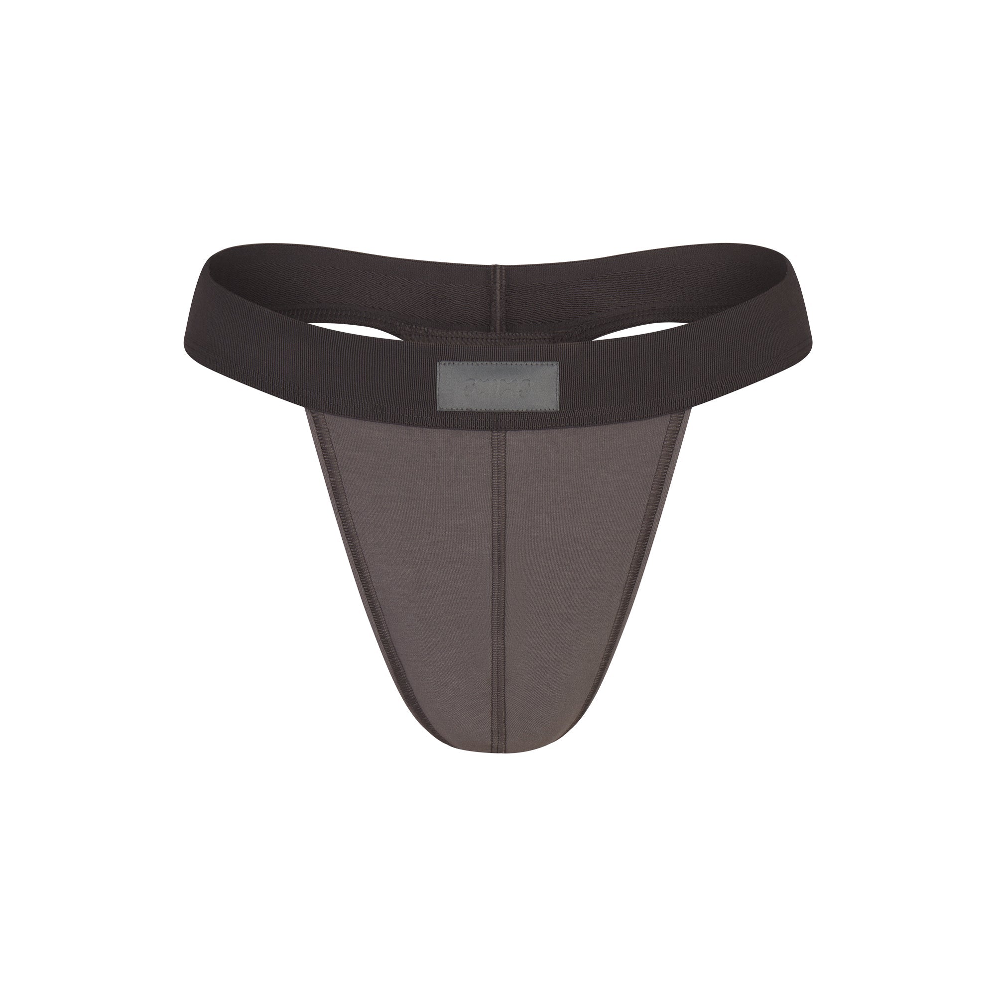 SKIMS COTTON MENS THONG | WASHED GUNMETAL FLAT ON A WHITE BACKGROUND 