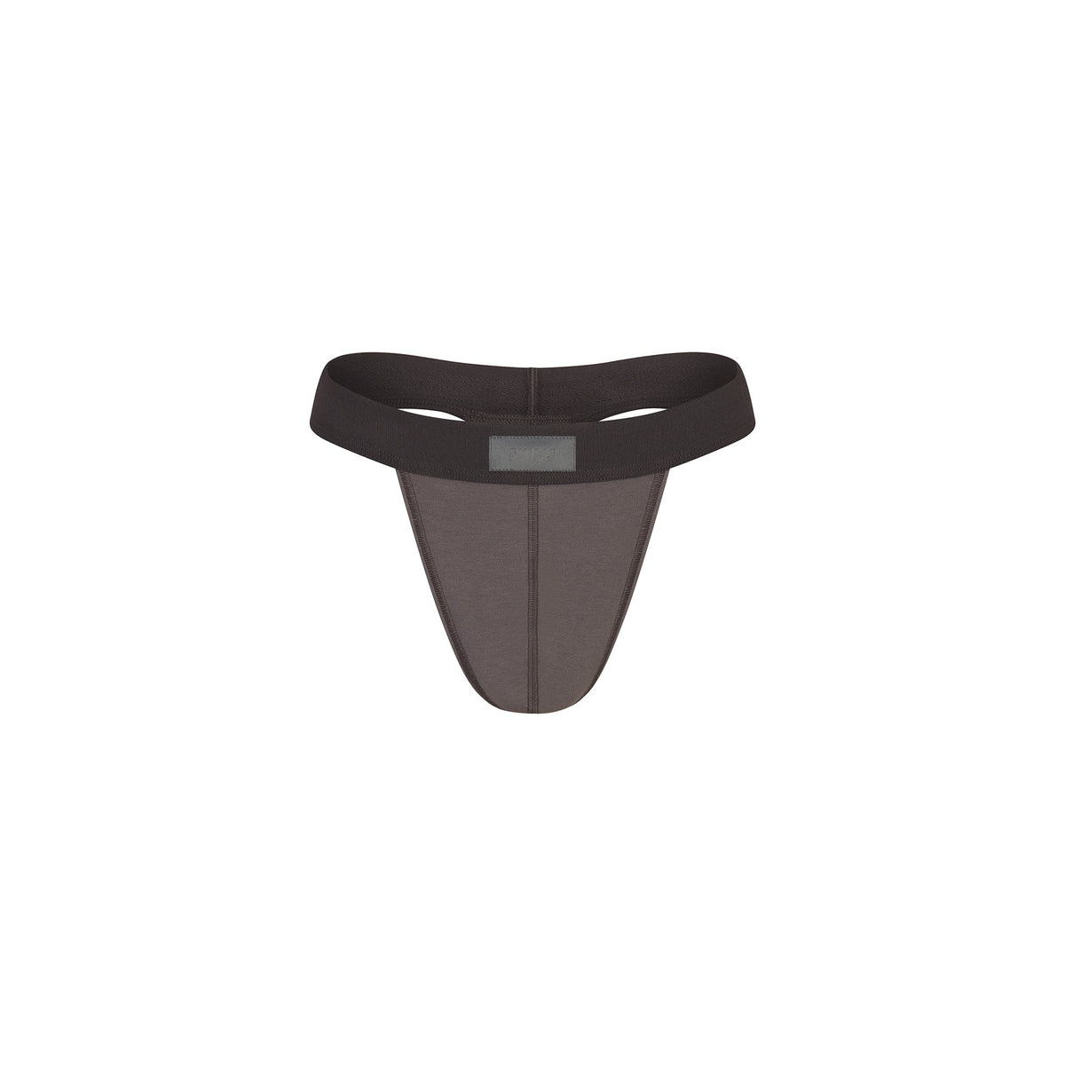 SKIMS COTTON MENS THONG | WASHED GUNMETAL FLAT ON A WHITE BACKGROUND @ | FOCUS: 0.0, 1.0, 0.9