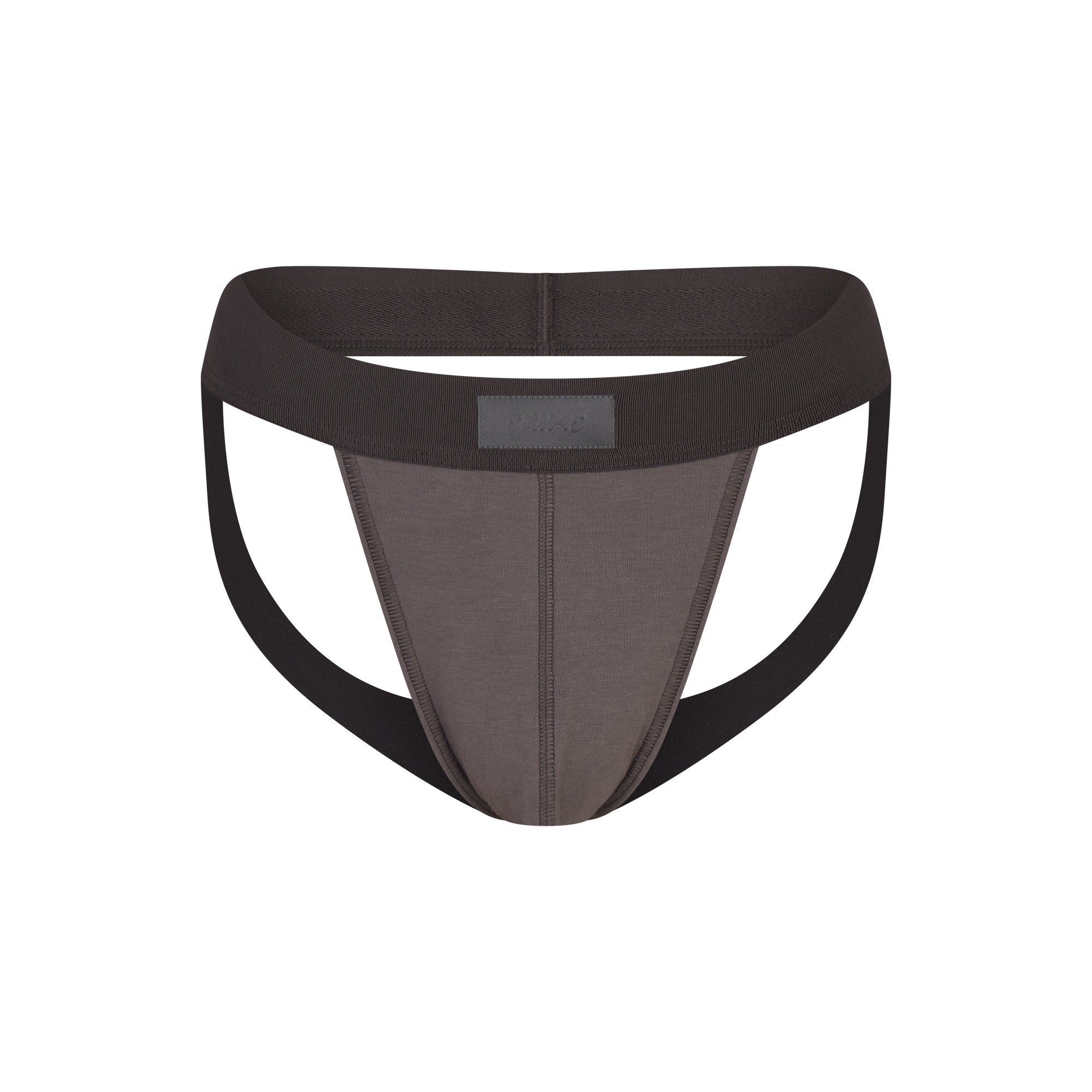 SKIMS COTTON MENS JOCKSTRAP | WASHED GUNMETAL FLAT ON A WHITE BACKGROUND