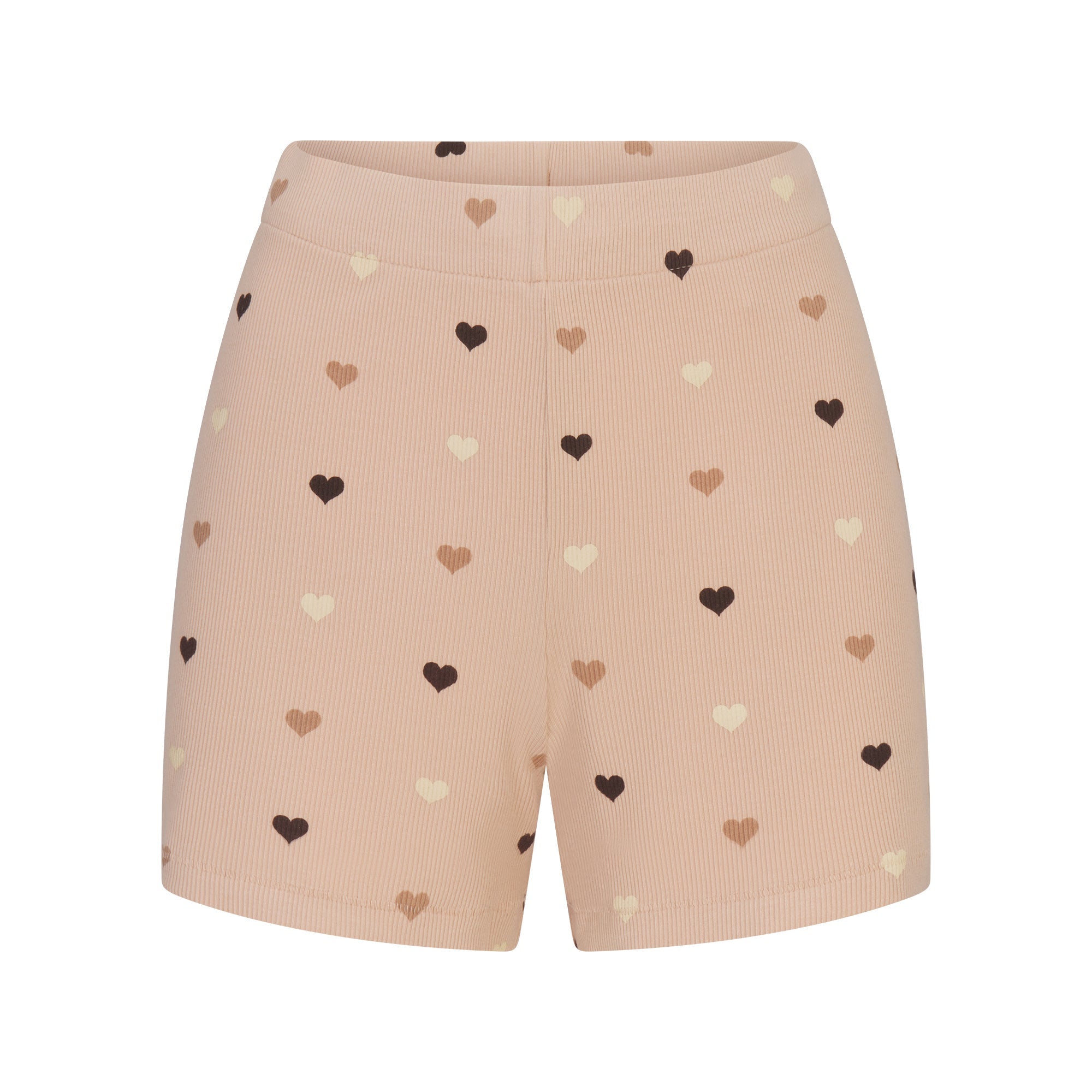 SOFT LOUNGE SHORT SLEEP SET | MICA MINI HEART HALFDROP FLAT ON A WHITE BACKGROUND | FLT