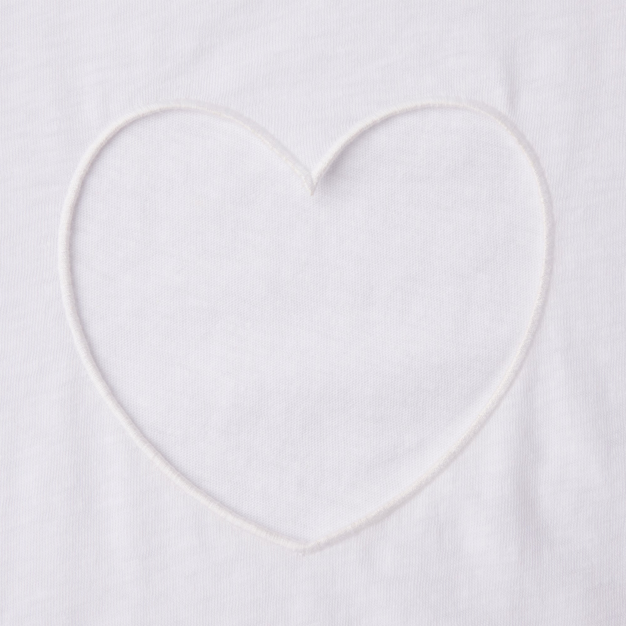 WORN IN JERSEY HEART ONESIE | SNOW ADDITIONAL FABRIC DETAILS