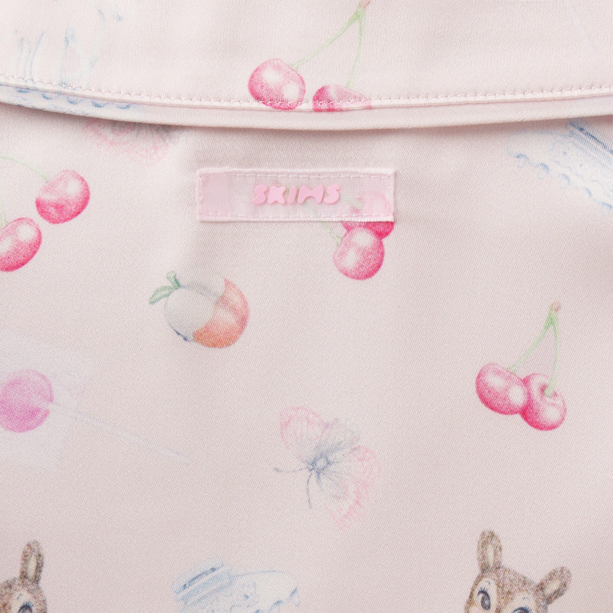 WOVEN SHINE LONG SLEEP SET | BARELY PINK SNACK BAG ADDITIONAL FABRIC DETAILS