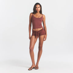 SMOOTH LAYERS SCOOP NECK CAMI | HENNA ON A MODEL FRONT VIEW @ | FOCUS: 0.0, 1.0, 0.9