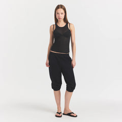 SHEER RIB TANK | SOOT ON A MODEL FRONT VIEW @ | FOCUS: 0.0, 1.0, 0.9