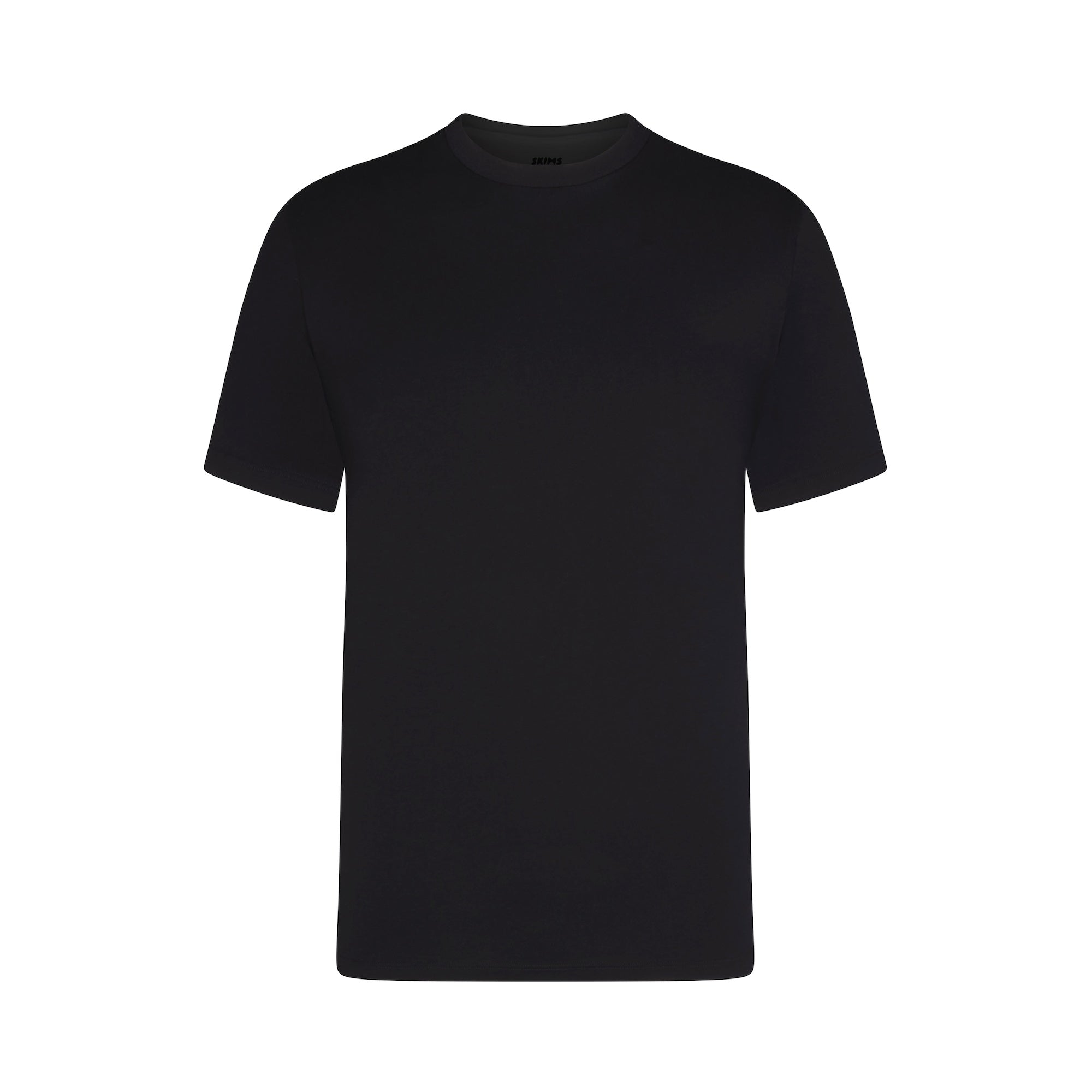 SKIMS BASICS MENS LIGHTWEIGHT T-SHIRT 3-PACK | OBSIDIAN ON A MODEL FRONT VIEW