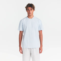 HEAVYWEIGHT COTTON MENS RELAXED T-SHIRT | ATMOSPHERE ON A MODEL FRONT VIEW @ | FOCUS: 0.0, 1.0, 0.9