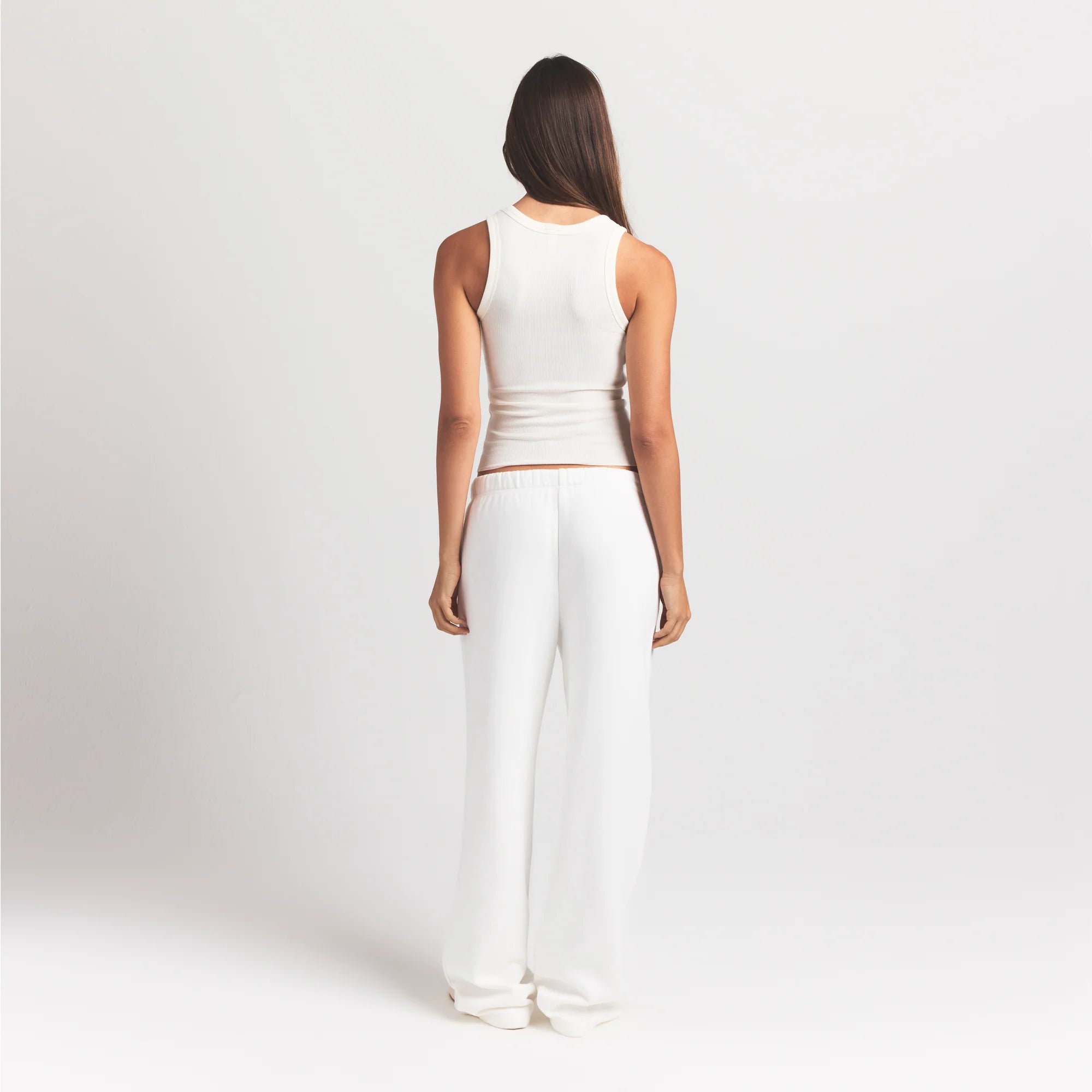 COTTON FLEECE CLASSIC STRAIGHT LEG PANT | MARBLE ON A MODEL BACK VIEW S | FOCUS: 0.0, 1.0, 0.9