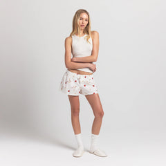 COTTON POPLIN BOXER SLEEP SET | MARBLE CHERUB PRINT ON A MODEL FRONT VIEW @ | FOCUS: 0.0, 1.0, 0.9