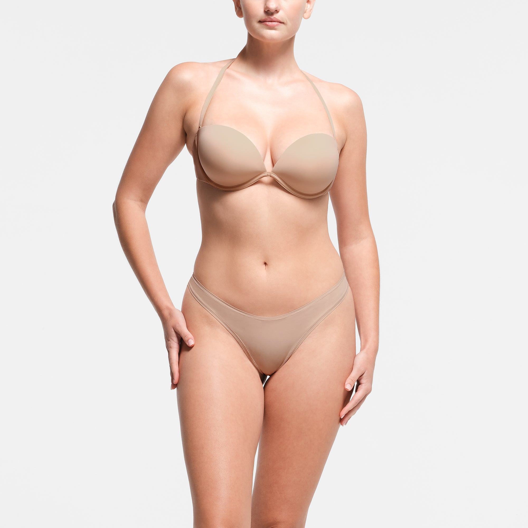 MULTI-WAY BRA | CLAY ON A MODEL FRONT VIEW