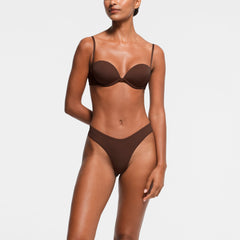 MULTI-WAY BRA  | COCOA ON A MODEL FRONT VIEW