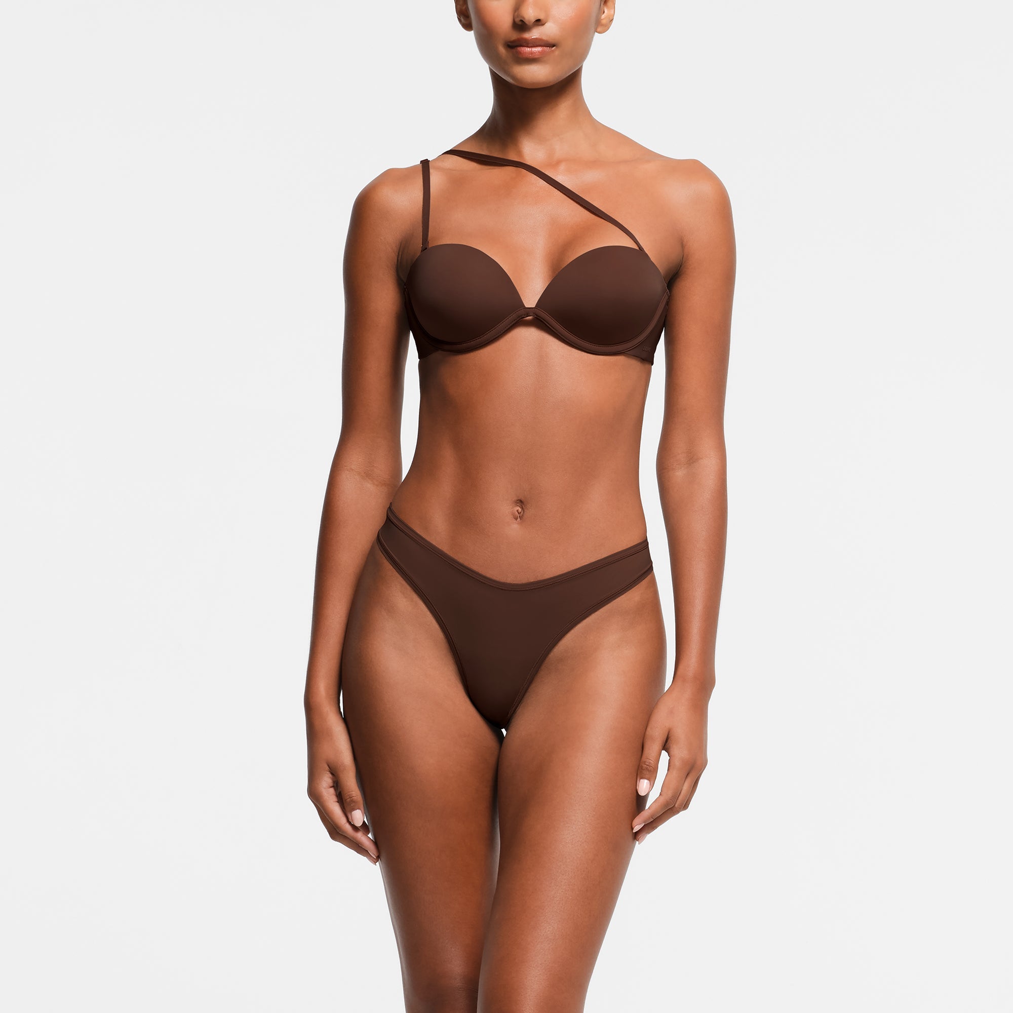 MULTI-WAY BRA  | COCOA ON A MODEL FRONT VIEW