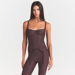 SKIMS BODY CORSET | RAISIN ON A MODEL SIDE VIEW @