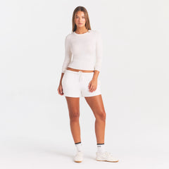 COTTON RIB LONG SLEEVE T-SHIRT | MARBLE ON A MODEL FRONT VIEW @ | FOCUS: 0.0, 1.0, 0.9