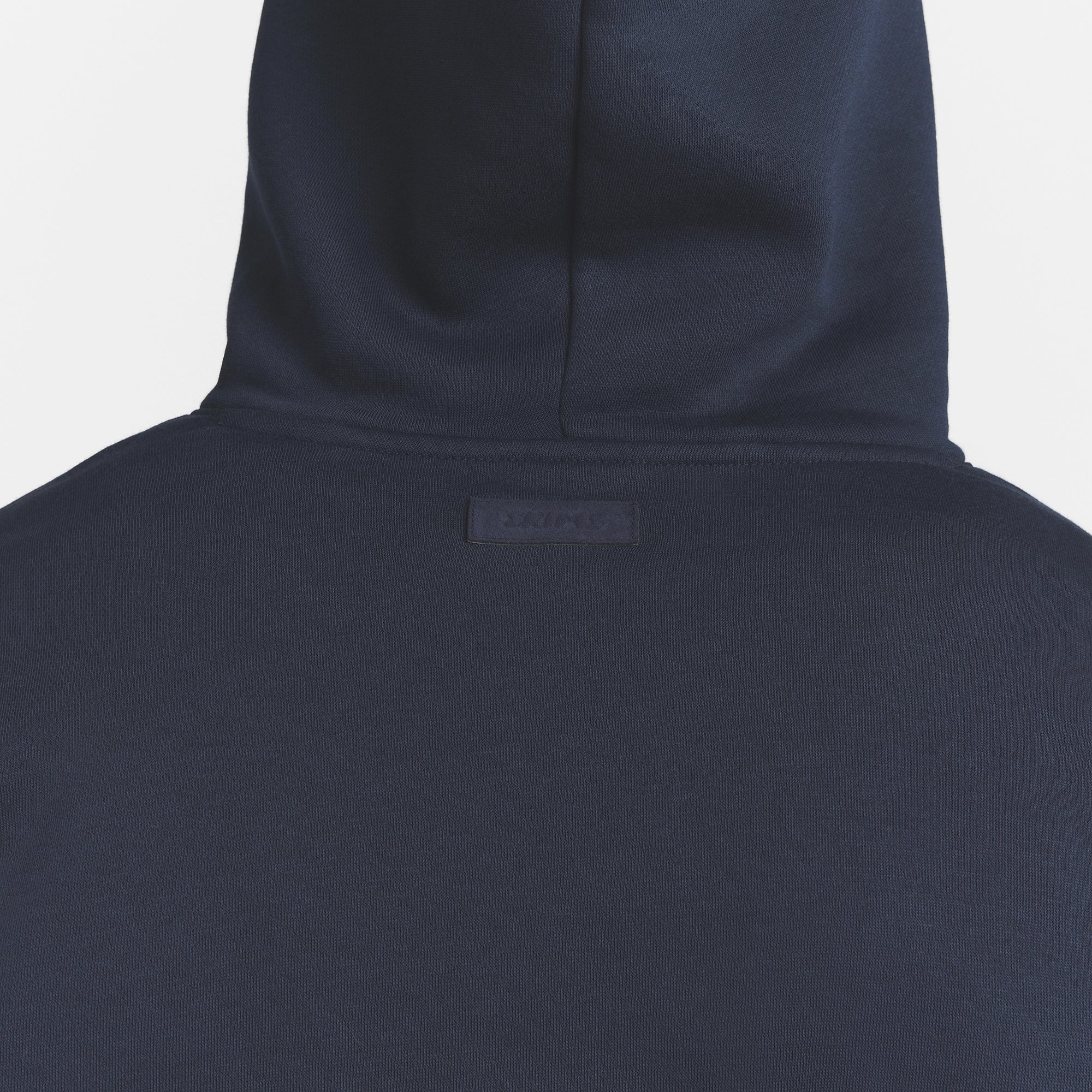 FLEECE LOUNGE MENS CLASSIC HOODIE | NAVY ON A MODEL BACK VIEW @ | FOCUS: 0.0, 1.0, 0.9