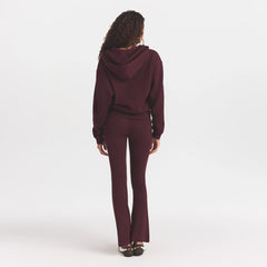 COTTON FLEECE CLASSIC ZIP UP HOODIE | CURRANT ON A MODEL FRONT VIEW @ | FOCUS: 0.0, 1.0, 0.9