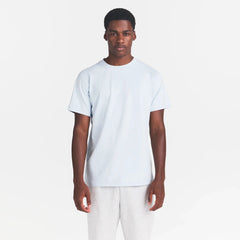 HEAVYWEIGHT COTTON MENS CLASSIC CREWNECK | ATMOSPHERE ON A MODEL FRONT VIEW @ | FOCUS: 0.0, 1.0, 0.9