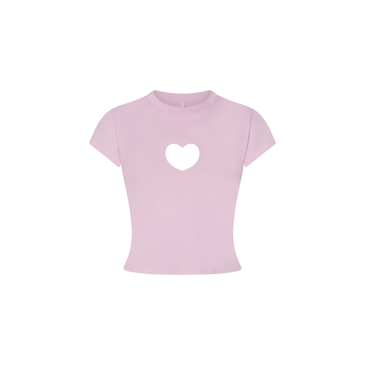 WORN IN JERSEY HEART BABY TEE | BABY PINK FLAT ON A WHITE BACKGROUND | FLT