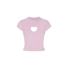 WORN IN JERSEY HEART BABY TEE | BABY PINK FLAT ON A WHITE BACKGROUND | FLT