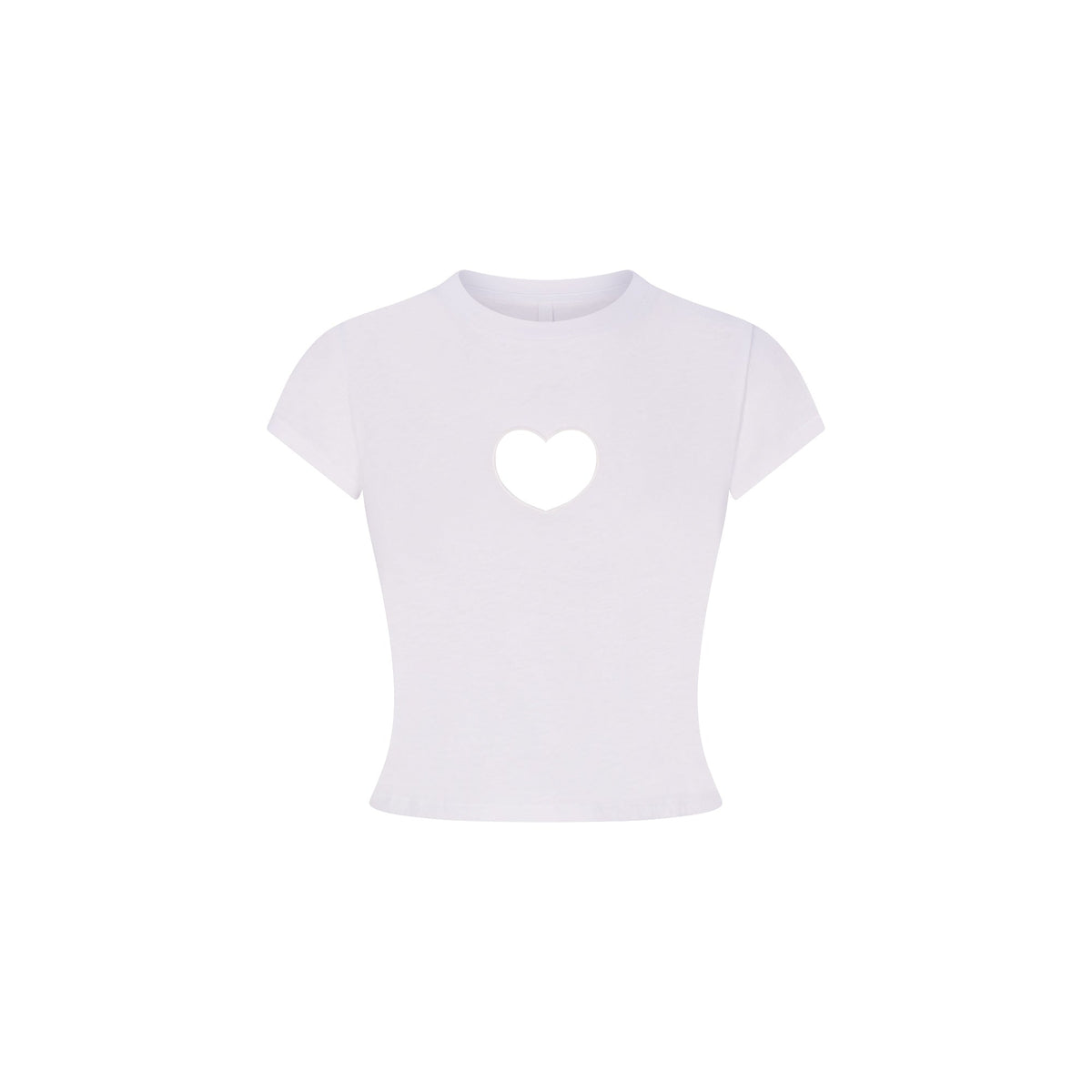 WORN IN JERSEY HEART BABY TEE | SNOW FLAT ON A WHITE BACKGROUND | FLT