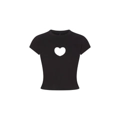 WORN IN JERSEY HEART BABY TEE | WASHED ONYX FLAT ON A WHITE BACKGROUND | FLT