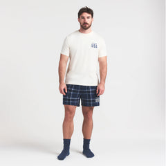SKIMS FOR TEAM USA JERSEY SLEEP MENS OLYMPIC T-SHIRT | ECRU ON A MODEL FRONT VIEW @ | FOCUS: 0.0, 1.0, 0.9