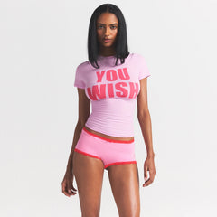 FITS EVERYBODY T-SHIRT | PETAL YOU WISH ON A MODEL SIDE VIEW @ | FOCUS: 0.0, 1.0, 0.9