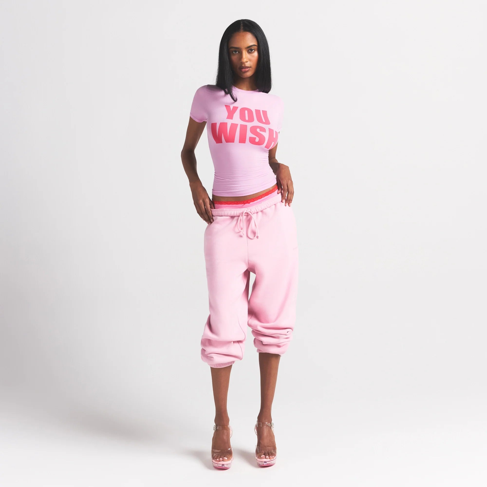 FITS EVERYBODY T-SHIRT | PETAL YOU WISH ON A MODEL FRONT VIEW @ | FOCUS: 0.0, 1.0, 0.9