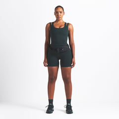 NikeSKIMS MATTE DOUBLE STRAP SCOOP TANK | DARK TEAL ON A MODEL FRONT VIEW @ | FOCUS: 0.0, 1.0, 0.9