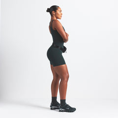 NikeSKIMS MATTE DOUBLE STRAP SCOOP TANK | DARK TEAL ON A MODEL FRONT VIEW @ | FOCUS: 0.0, 1.0, 0.9