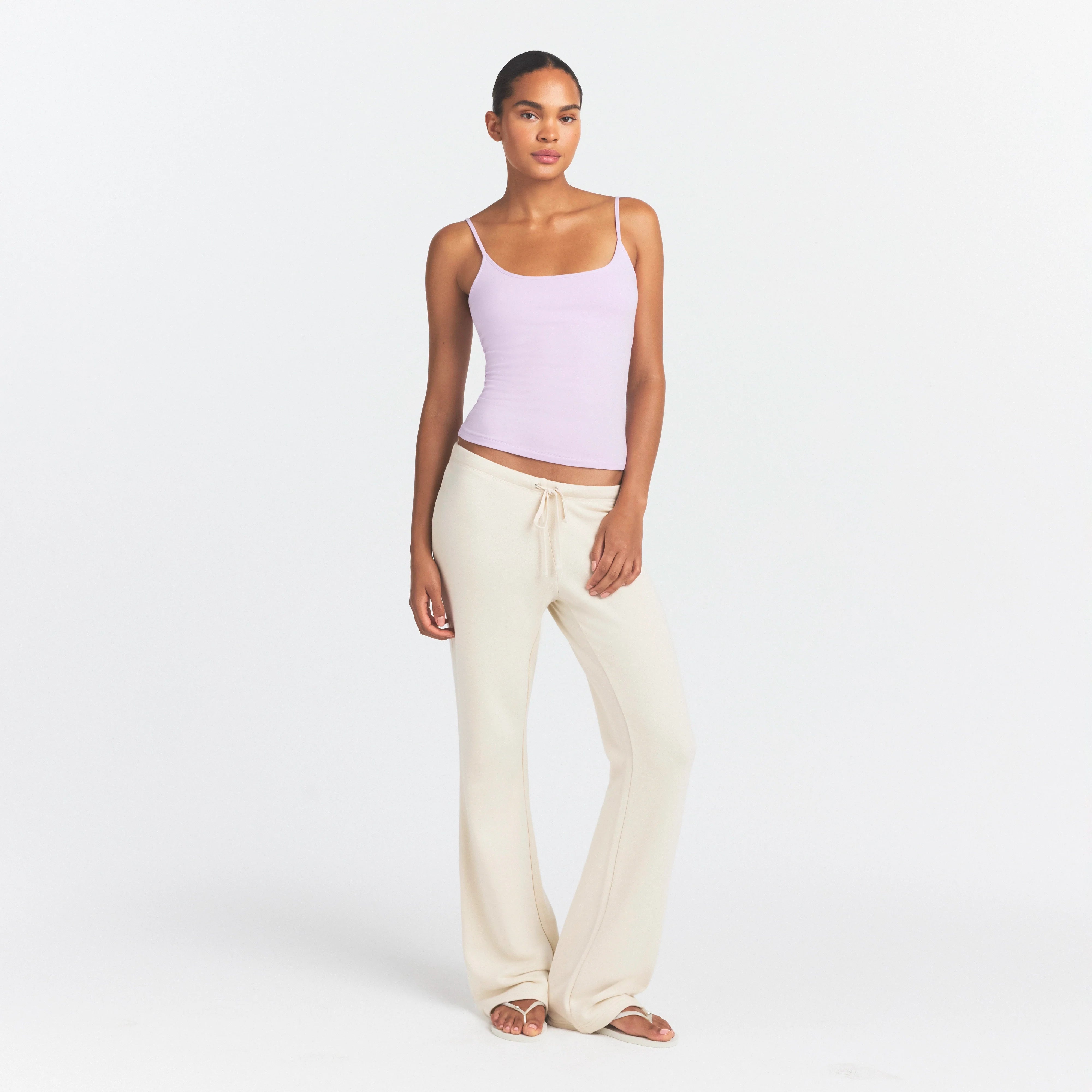 COTTON JERSEY SCOOP NECK CAMI | SUGAR PLUM ON A MODEL FRONT VIEW @ | FOCUS: 0.0, 1.0, 0.9