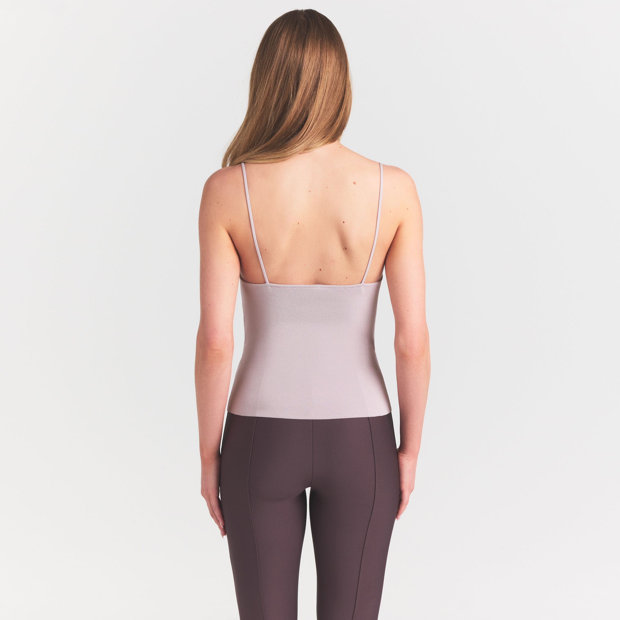 REFINED KNIT CAMI | IRIS MICA ON A MODEL SIDE VIEW @ | FOCUS: 0.0, 1.0, 0.9