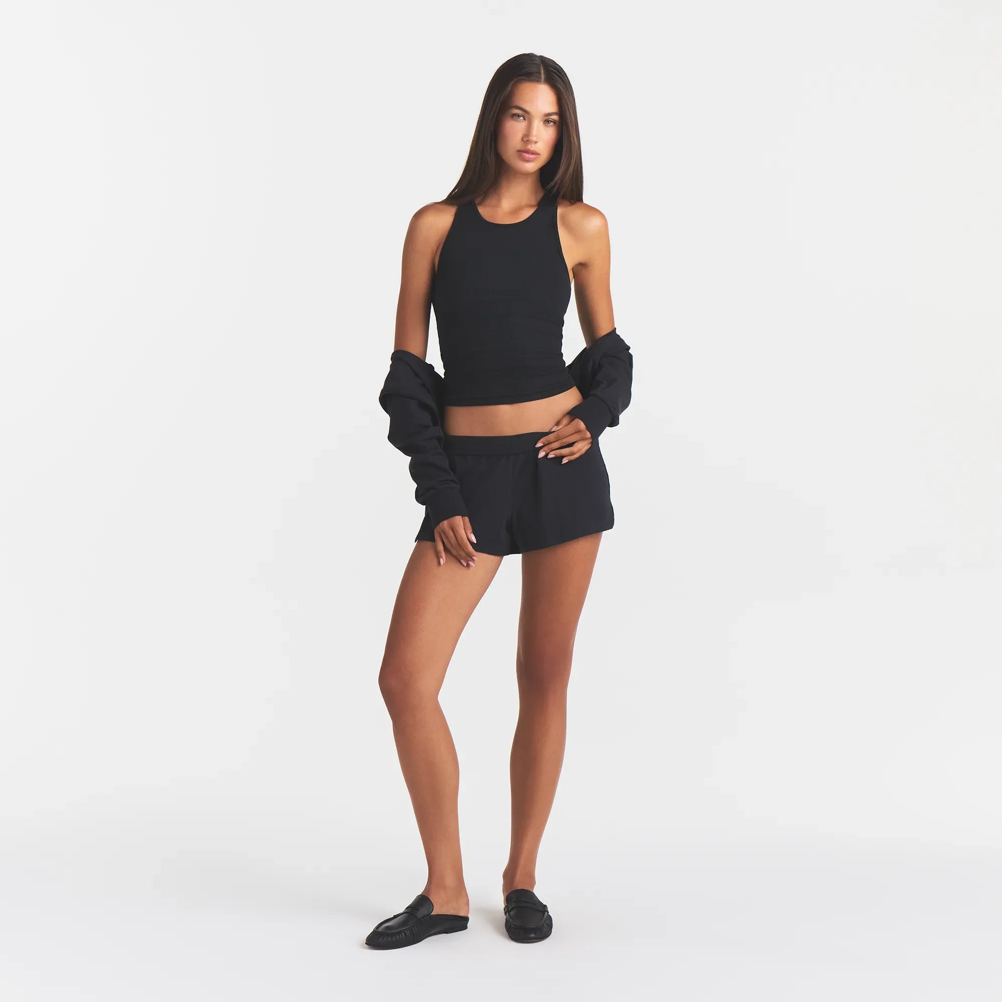 RIB SLEEP TANK | ONYX ON A MODEL | FOCUS: 0.0, 1.0, 0.9