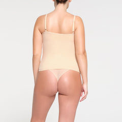 FITS EVERYBODY MATERNITY NURSING TANK  | SAND ON A MODEL BACK VIEW