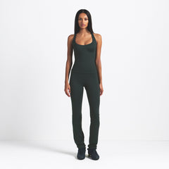 NikeSKIMS MATTE RACER BACK TANK | DARK TEAL ON A MODEL FRONT VIEW @ | FOCUS: 0.0, 1.0, 0.9