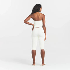REFINED KNIT TUBE TOP | EGRET ON A MODEL FRONT VIEW @ | FOCUS: 0.0, 1.0, 0.9