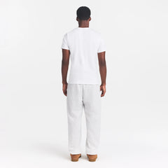 SKIMS COTTON MENS CLASSIC T-SHIRT | CHALK ON A MODEL BACK VIEW  @ | FOCUS: 0.0, 1.0, 0.9