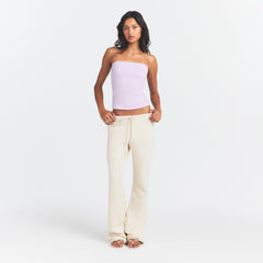 COTTON JERSEY TUBE TOP | SUGAR PLUM ON A MODEL FRONT VIEW @ | FOCUS: 0.0, 1.0, 0.9