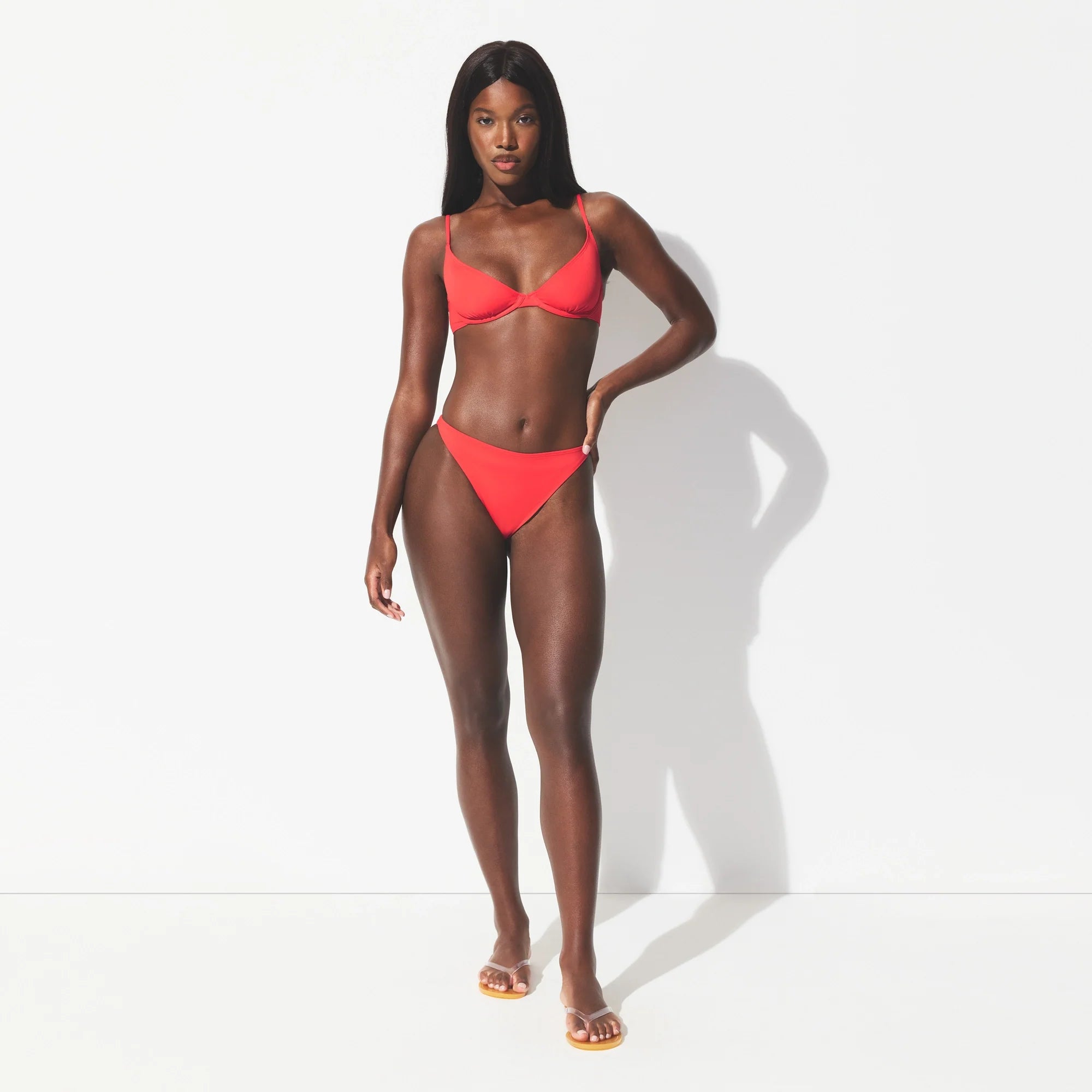 ICONIC SWIM UNDERWIRE DEMI BIKINI TOP | CARMINE ON A MODEL FRONT VIEW 