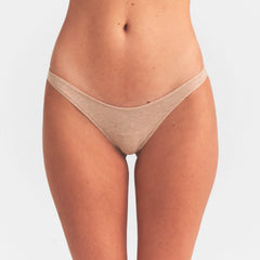EVERYDAY COTTON BIKINI | CLAY HEATHER ON A MODEL SIDE  VIEW @ | FOCUS: 0.0, 1.0, 0.9