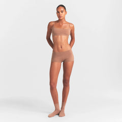 EVERYDAY COTTON BOY SHORT | SIENNA HEATHER ON A MODEL FRONT  VIEW @ | FOCUS: 0.0, 1.0, 0.9